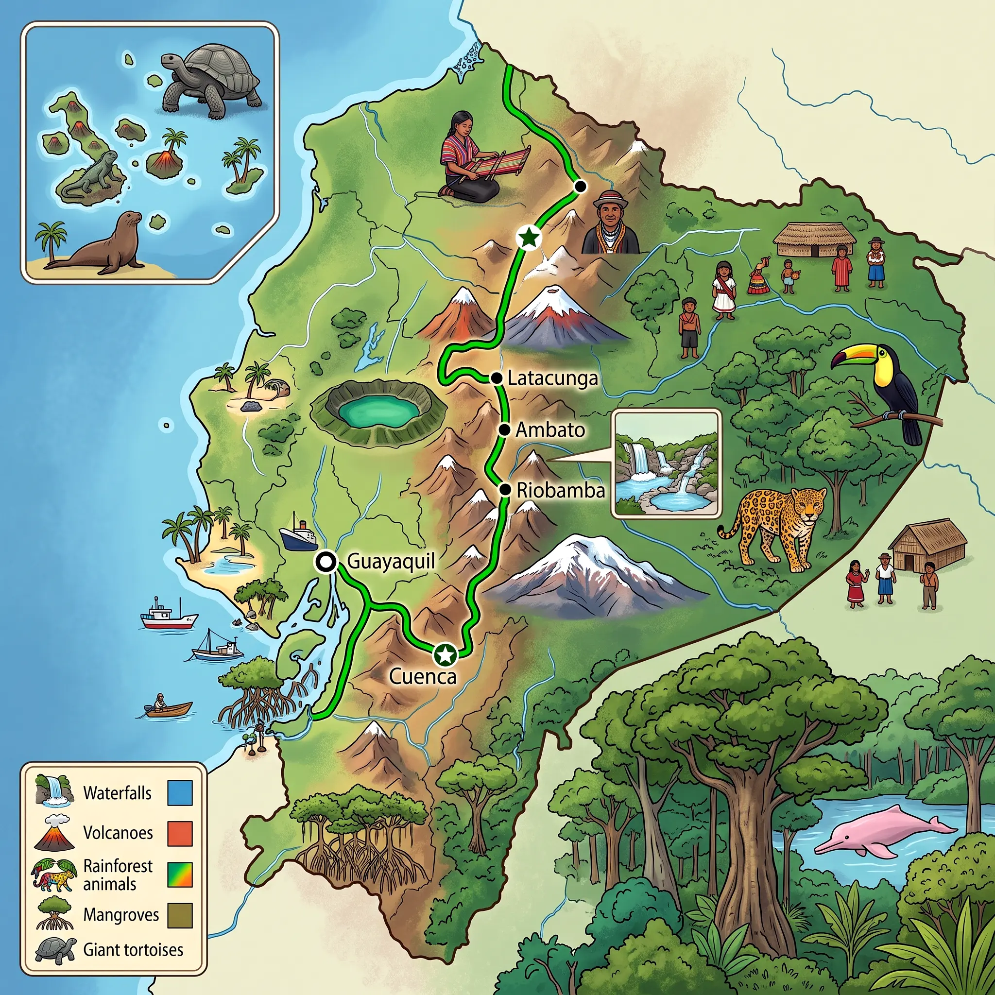 Expedition Route Map • Ecuador Land of Contrasts